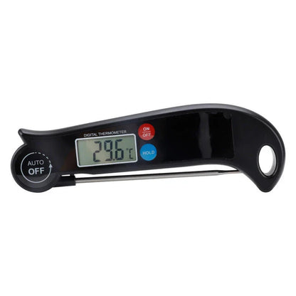 Electronic kitchen thermometer with LCD display and stainless steel probe