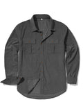 Men's thin corduroy shirt in Japanese retro style with sanded velvet texture and long sleeves