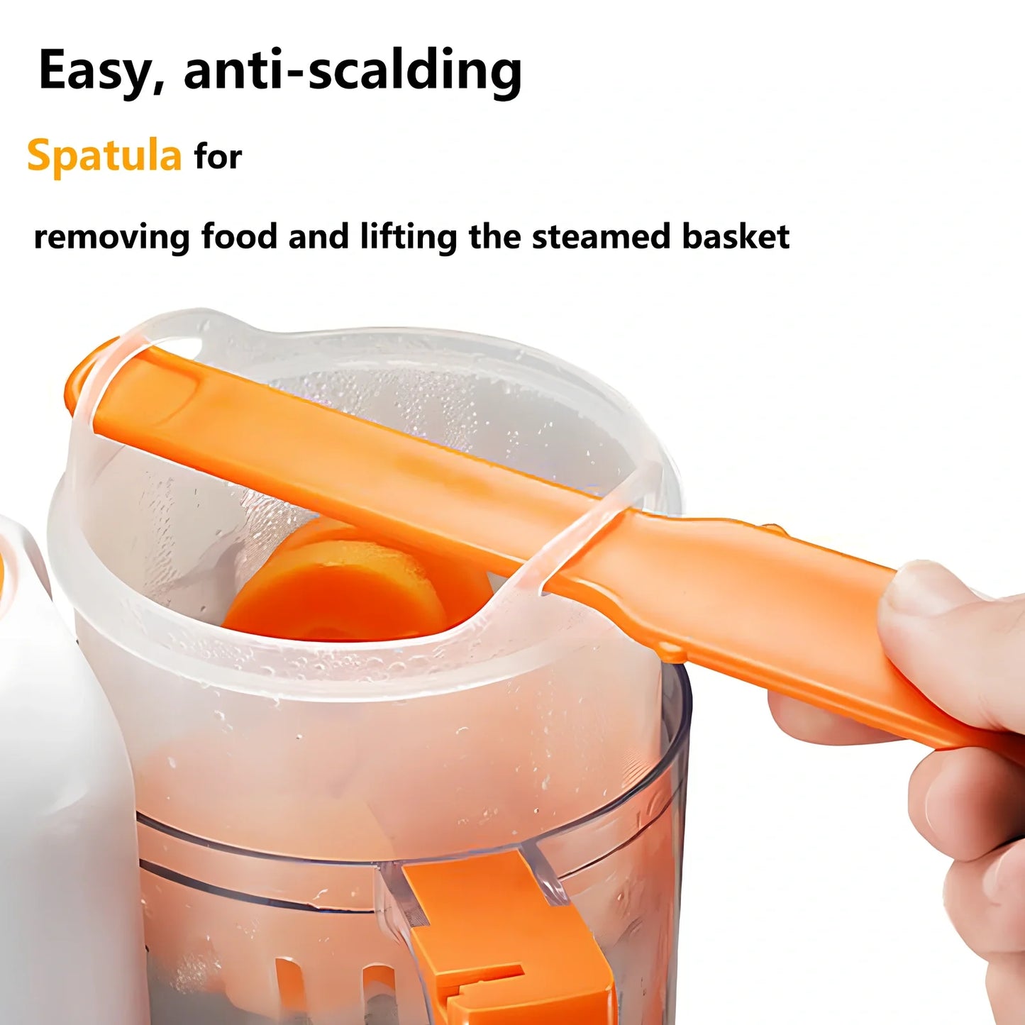 Smart baby food processor with steam cooking function and 190ml capacity in light green colour