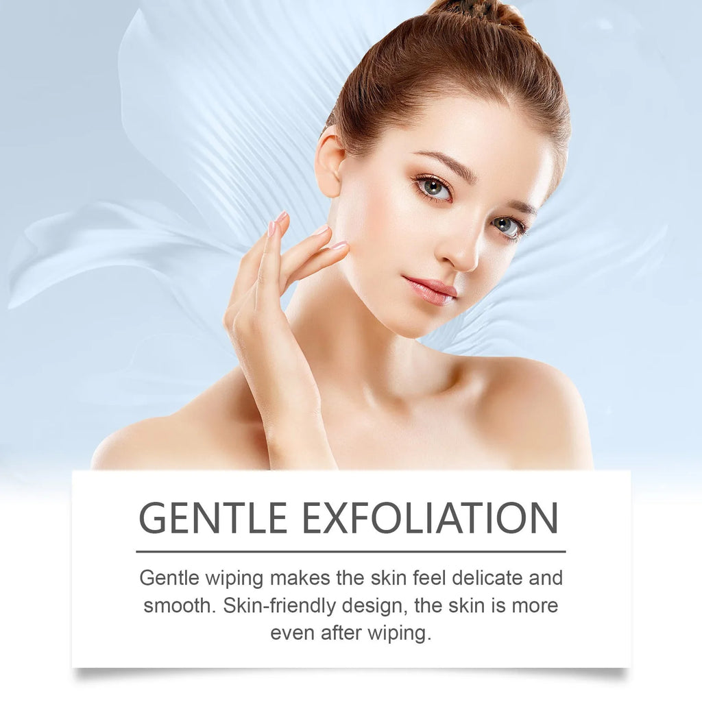 Pack of 60 glycolic acid exfoliating cotton pads for facial chemical peel treatment