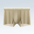 Ice silk men's seamless boxers in five solid colours: dark gray, silver gray, dark green, mustard yellow, reddish brown