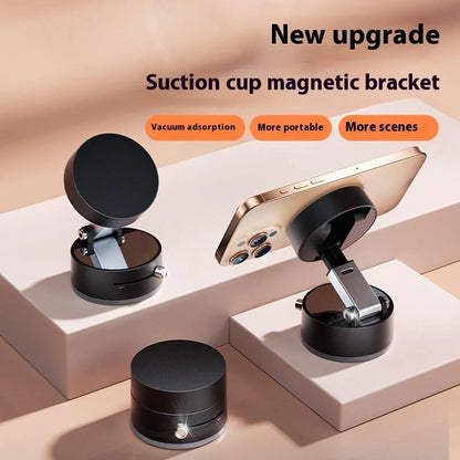 Foldable magnetic vacuum car phone holder in various colours