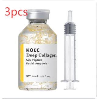 Collagen Polypeptide Ampoule Needle Solution 30ml glass bottle with dropper on white background