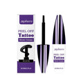 Tearable liquid eyebrow pencil for brow definition in black, brown, and light brown shades.