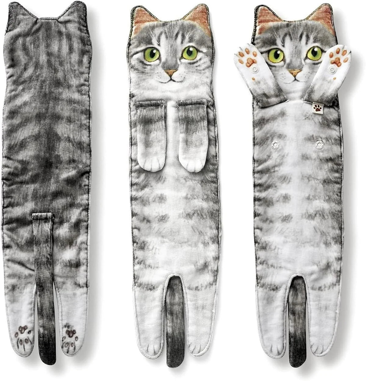 Long cat shape hand towels in various colors for bathroom and kitchen use