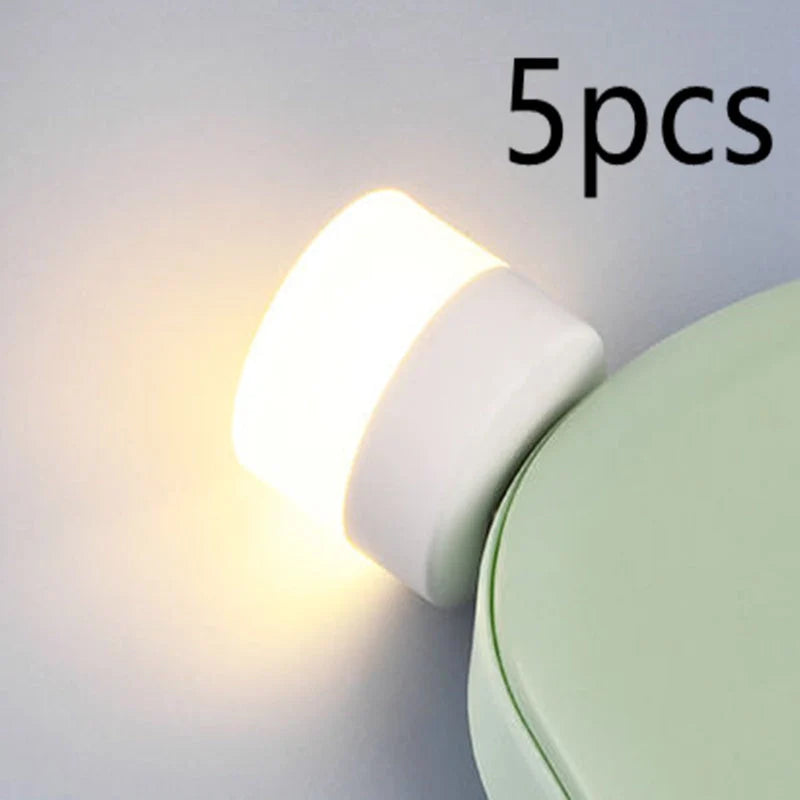 Compact USB LED night light in multiple colours for eye protection and portable use