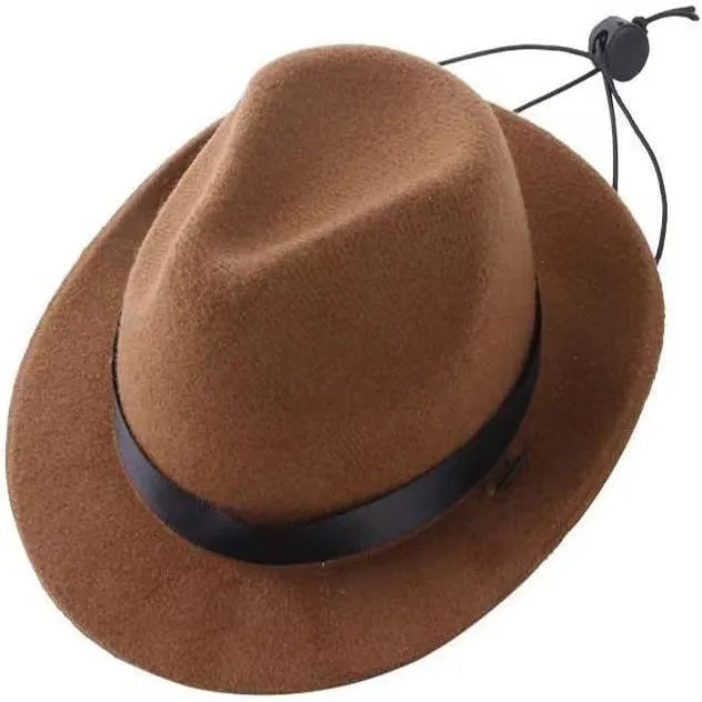 S size 155cm diameter felt pet hat in monochrome denim style with hairpin attachment for small dogs and cats