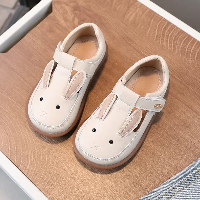 Children's small leather shoes non-slip soft sole girl cute princess cartoon shoes pink low top Velcro fastening