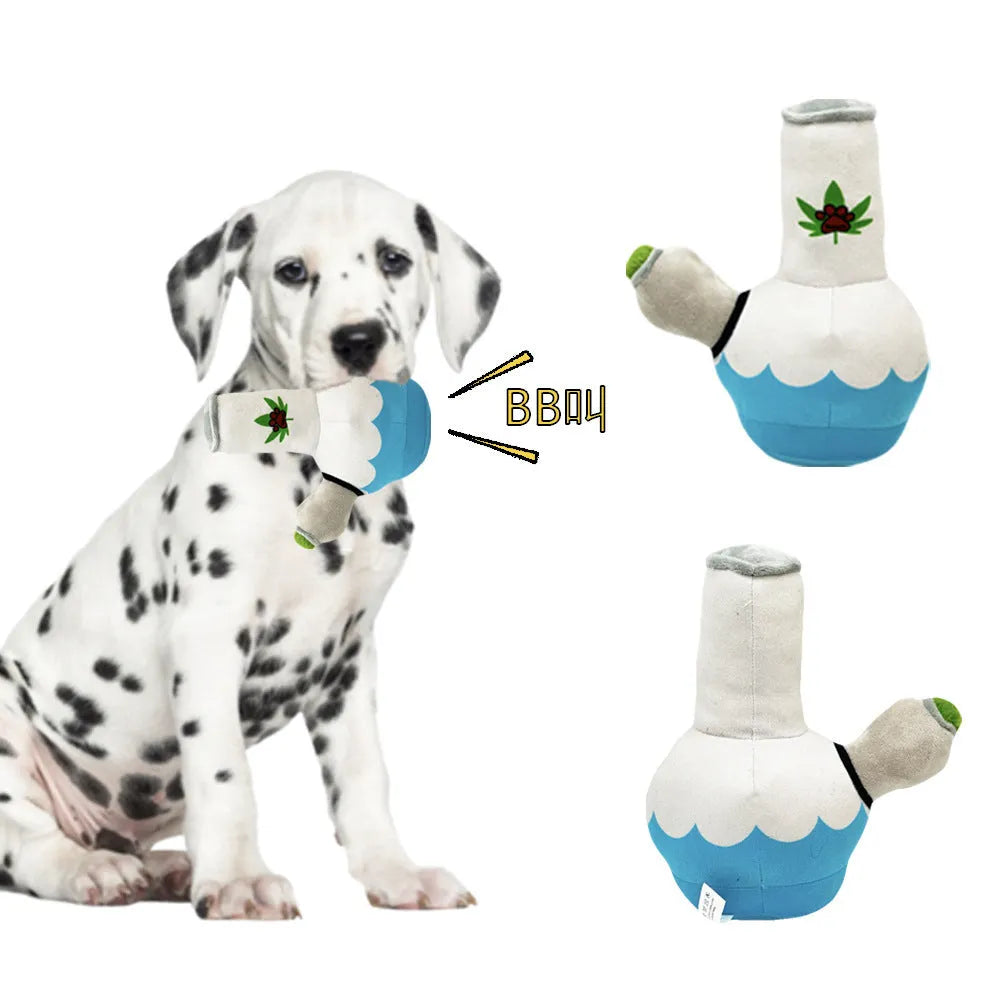 24cm dog plush toy shaped like kettle with picture style patterns