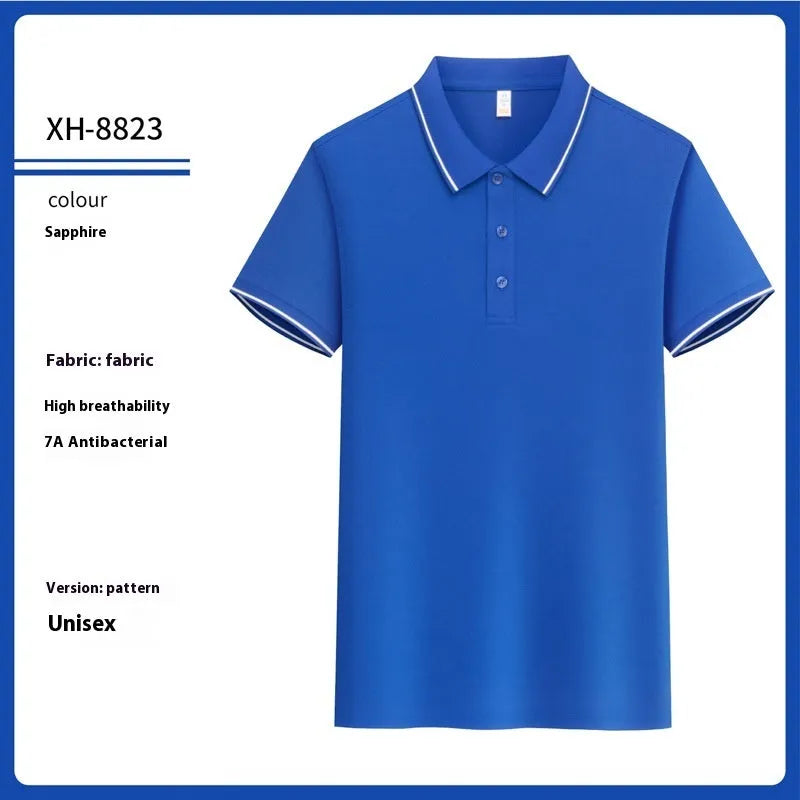 Antibacterial ice-sensitive lapel polo shirt in slim fit with short sleeves and T800 Solona fabric