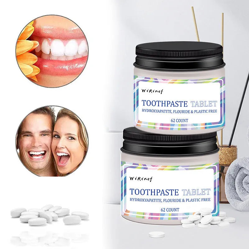 Portable toothpaste tablets in TP19 colour with 62 pieces for chewing activation dental cleaning