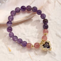 Women's retro stone bracelet with crystal string beads and peace buckle in Asterism Juyun colour