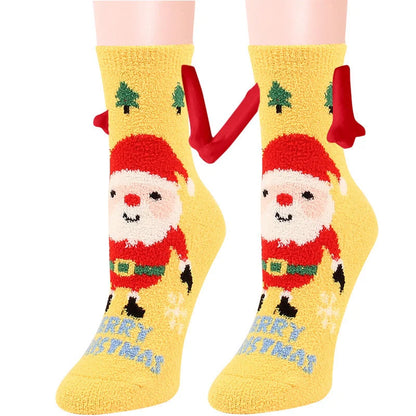 Christmas couple socks with magnetic suction feature in various animal patterns