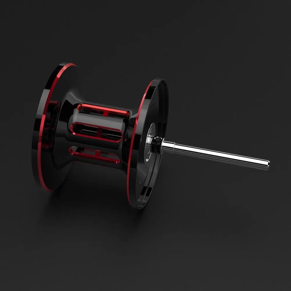 Drip wheel fishing reel with rocking wheel line guide, showing left and right-handed wheel options.