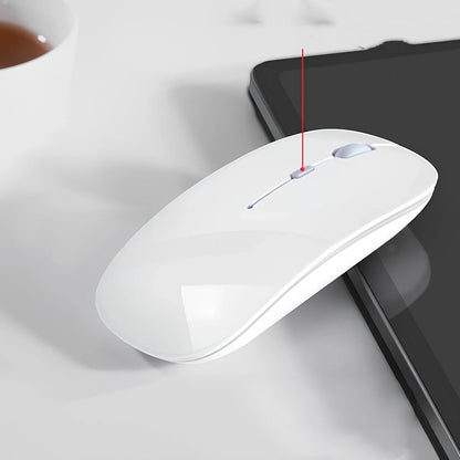 Wireless Bluetooth mouse for Apple devices with 1600 DPI resolution and rechargeable battery
