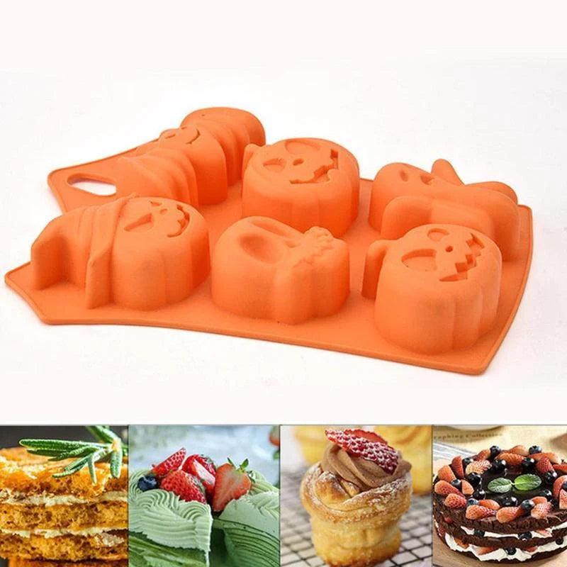 Halloween pumpkin silicone cake mold for baking and decorations, 23x16.5x3cm