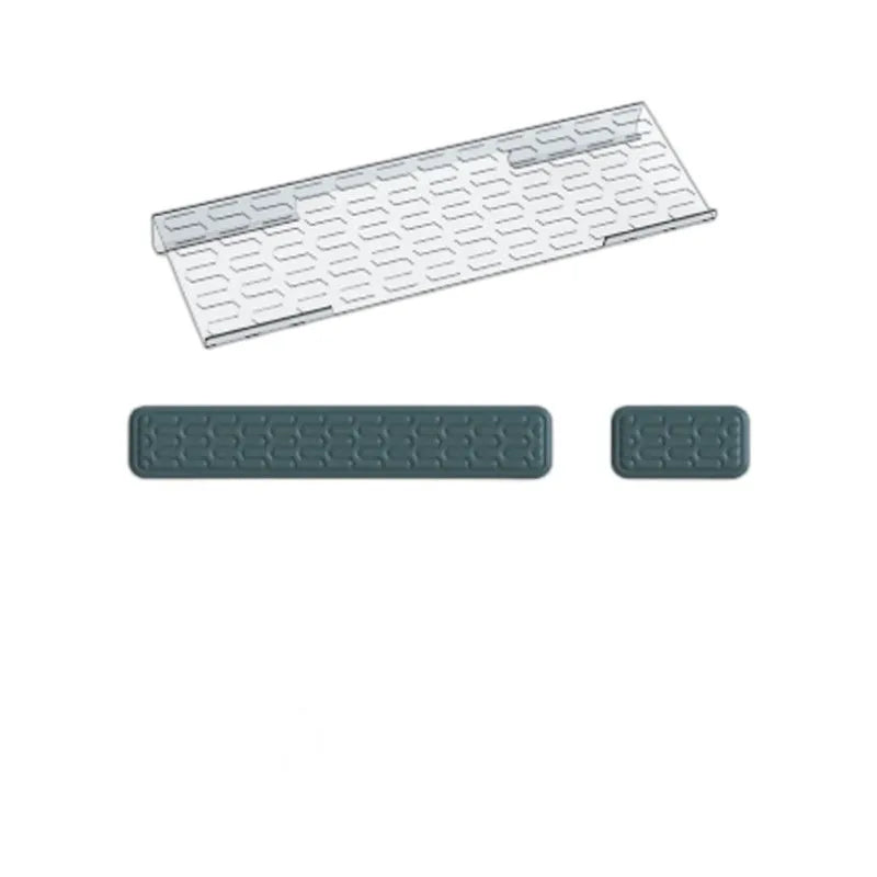 Double sided keyboard and mouse pad with memory foam wrist support on anti-slip resin base