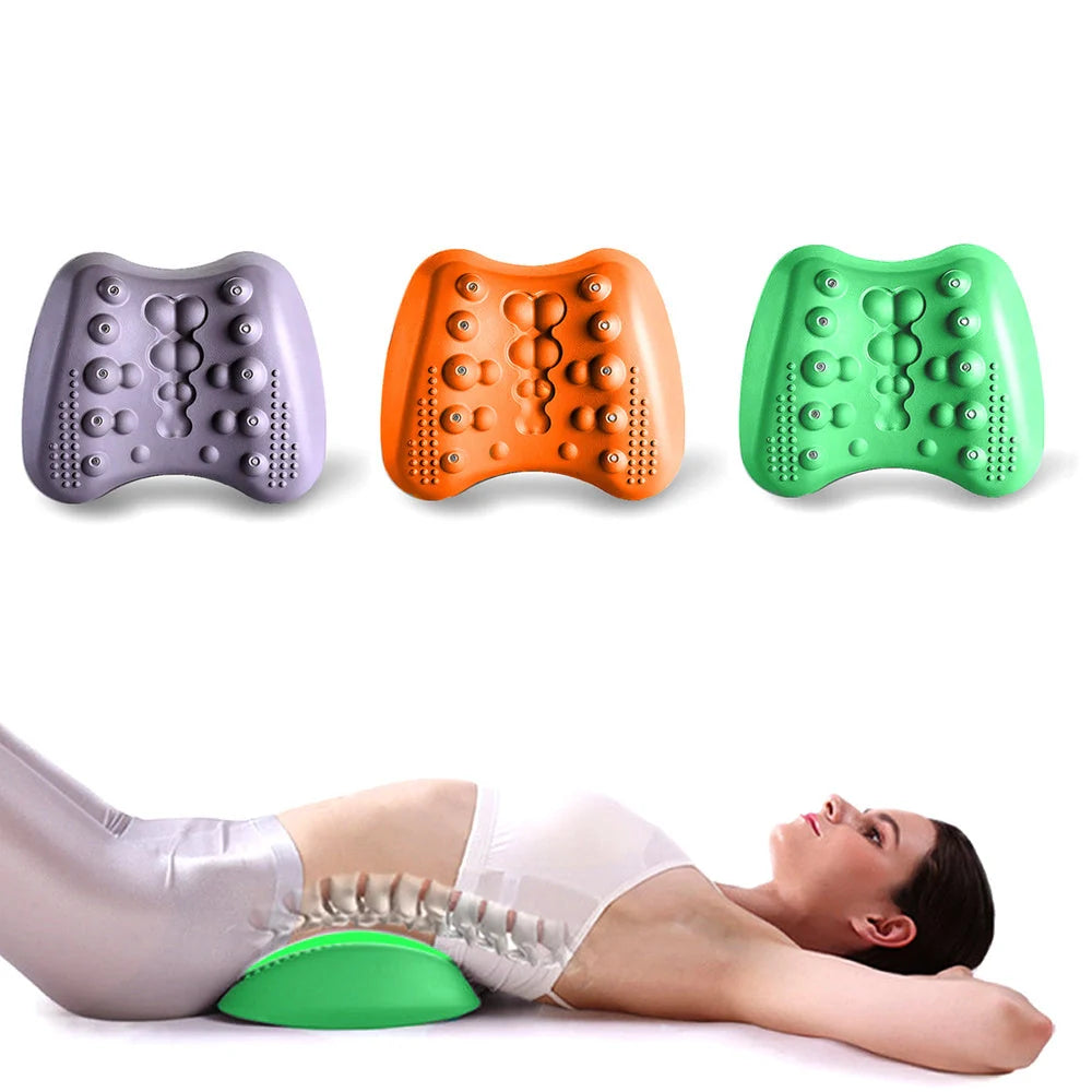 Butterfly-shaped lumbar support pillow with magnetic therapy nodes for back pain relief