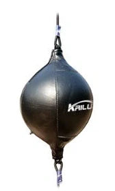 Black boxing speed ball with 40cm length hanging from elastic ropes with inflator and hooks