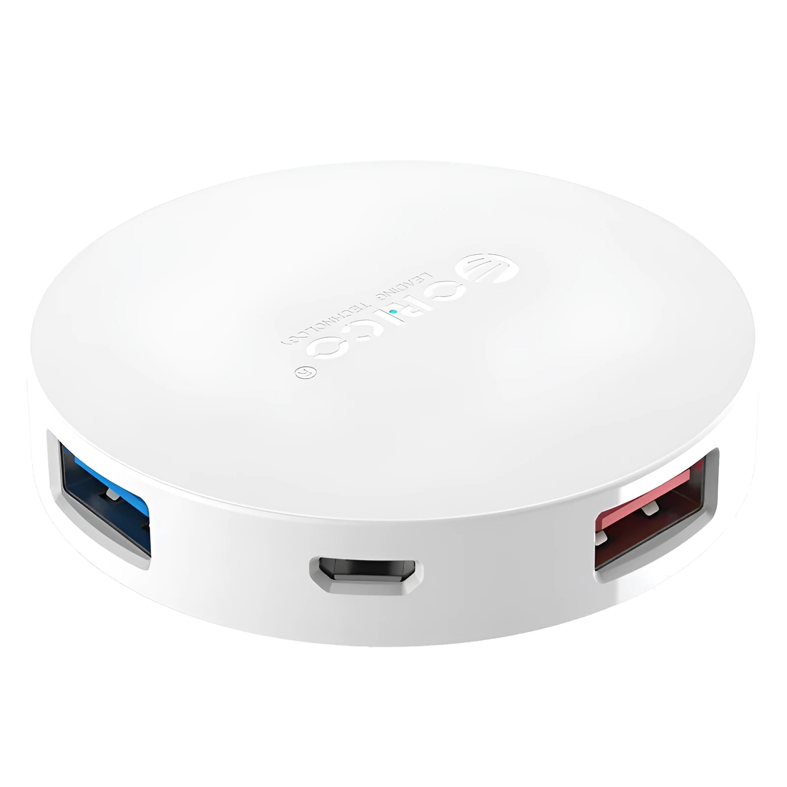 ORICO HA4U-U3 USB 3.0 four port hub in black ABS with four USB Type-A ports and Micro USB input