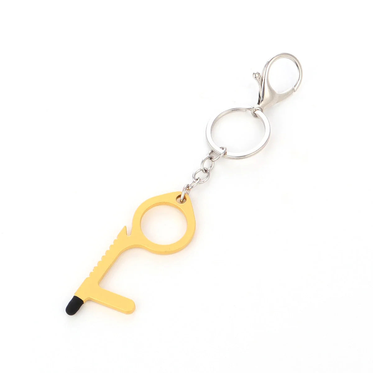Alloy protective door opener keychain in various colours, 7.9cm in size