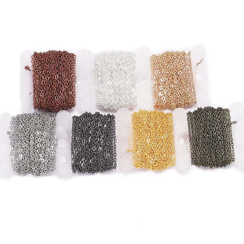 Copper Clad Iron Cross Chain for DIY jewellery making in various colours and thicknesses