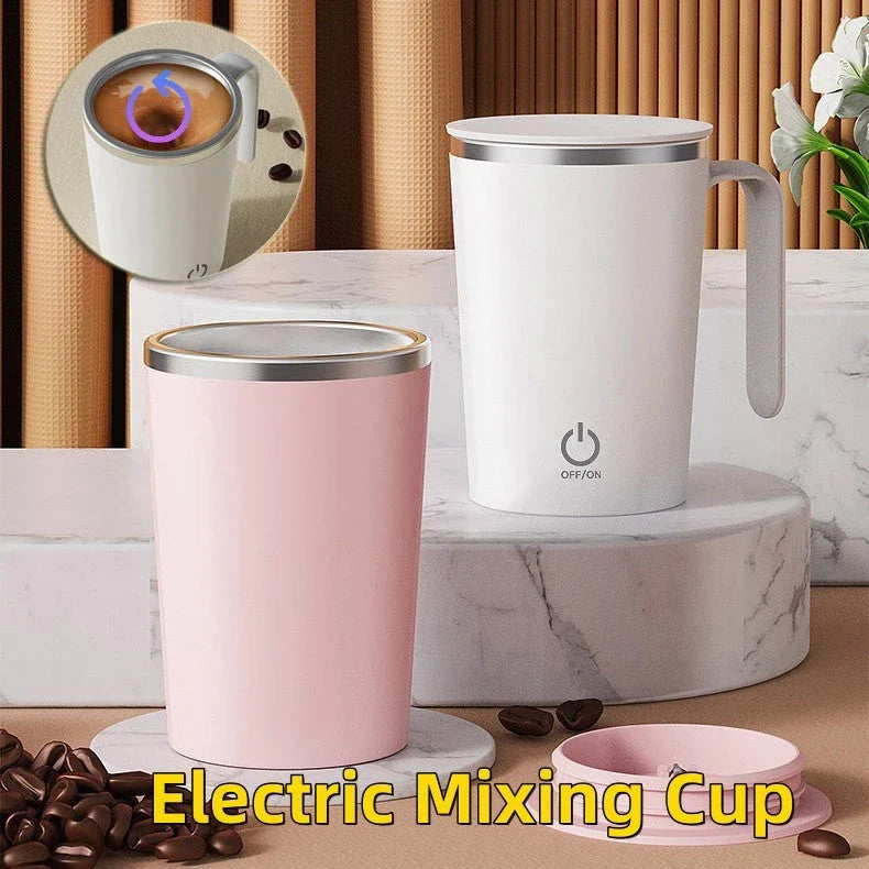 Automatic Electric Mixing Coffee Mug with Magnetic Stirrer for Hands-Free Blending of Hot Beverages