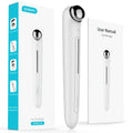 Beautefas portable eye massager in white with induction strip, 148mm size, on neutral background