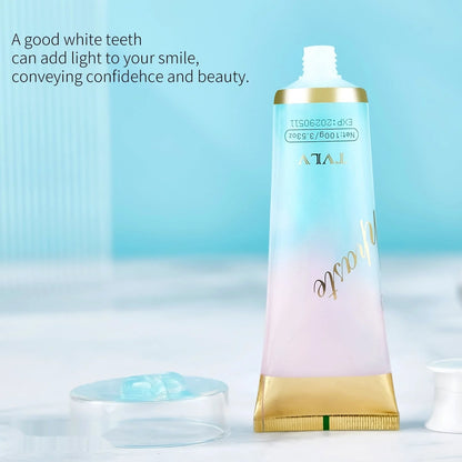 Colorful Pure White Toothpaste tube for effective tooth stain removal and fresh breath
