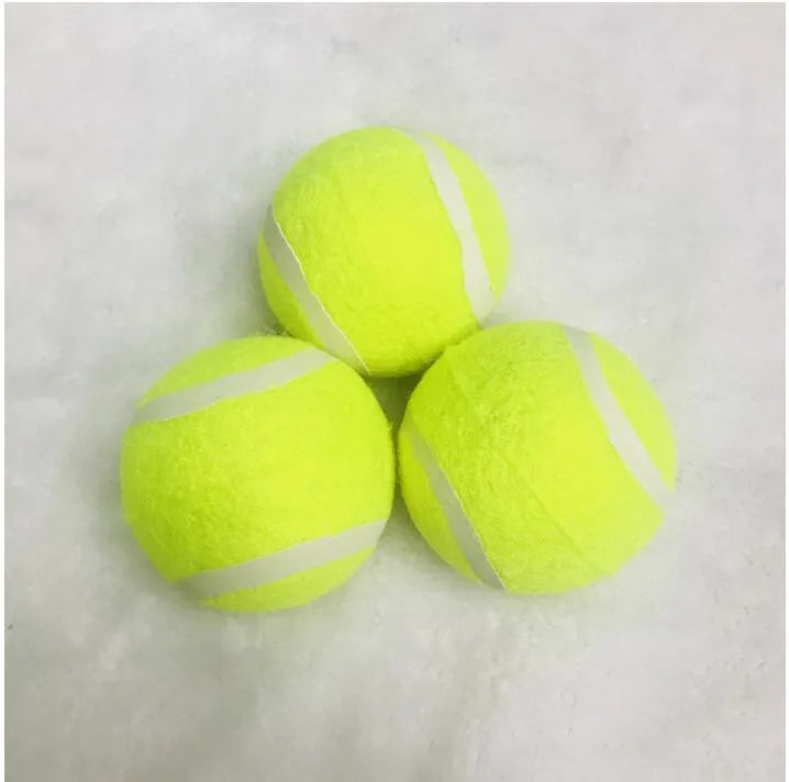 64mm non-toxic rubber and felt dog molar tennis ball toy for chewing and fetching