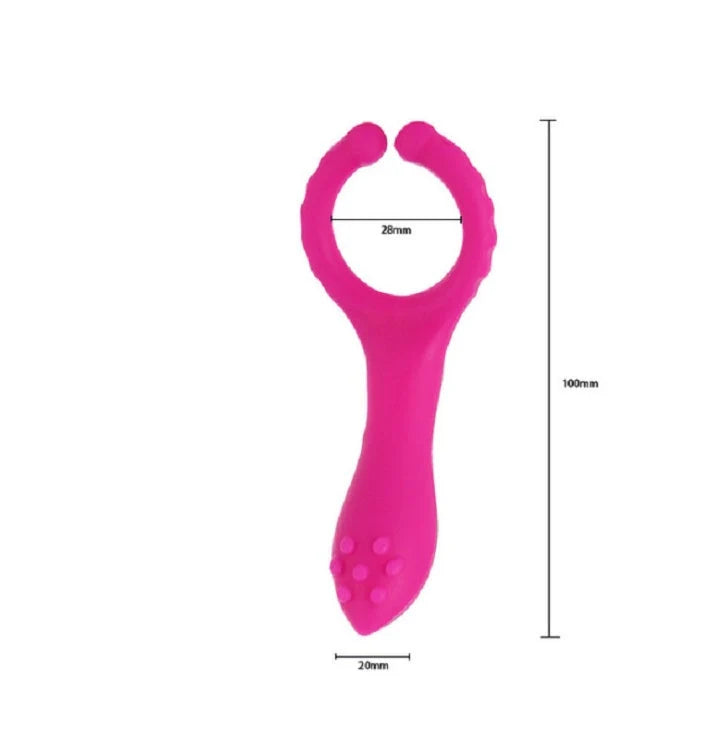 Electric G-point silicone vibrator with adjustable settings in rose red