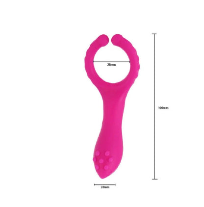Electric G-point silicone vibrator with adjustable settings in rose red