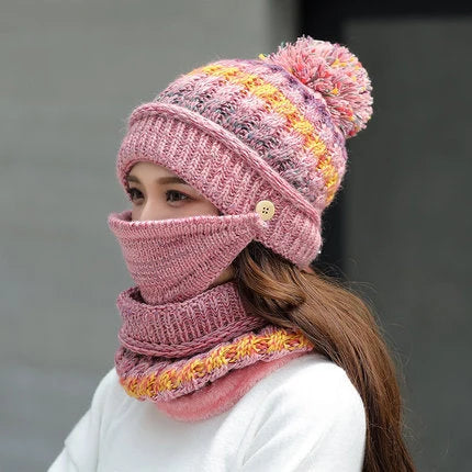 Korean winter knitted hat in various colours, made from 100% wool with satin finish