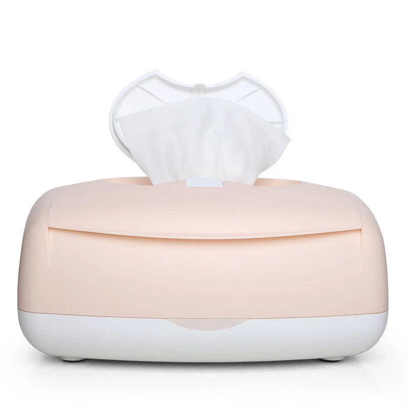 Pink steam-heated baby wipes warmer with double-layered seal design