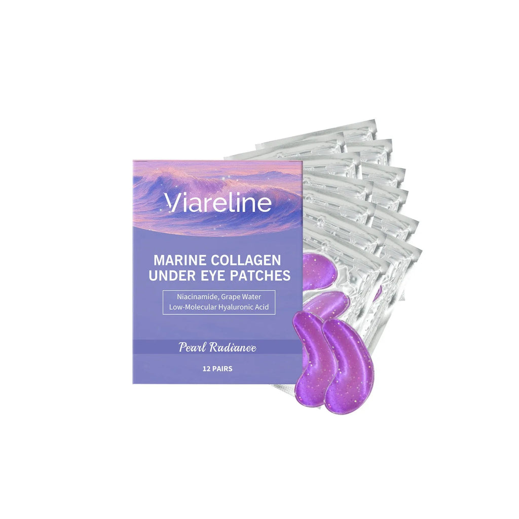 Collagen eye mask pack containing 12 pairs in individual bubble packaging for daily moisturising care