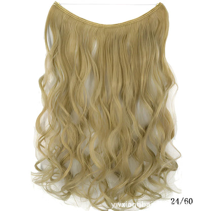 22 inch invisible wire silky straight synthetic hair extensions, 55cm length 80g weight no clips