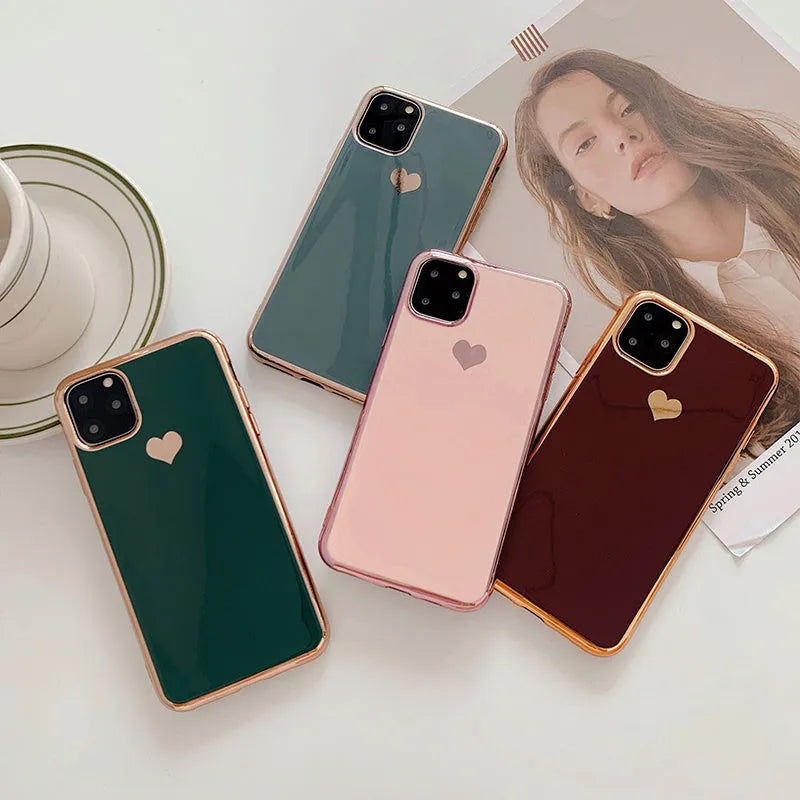 Solid blue TPU iPhone case back cover shown on an iPhone 11