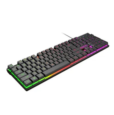 Black USB wired luminous keyboard with frost-textured keycaps and 1.3 metre cable