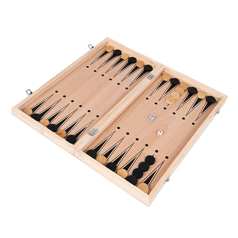 Shopfluxpro NZ Versatile 3-in-1 Chess & Backgammon Set - Premium Quality, Portable Fun for Kiwis