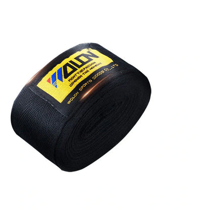 Cotton boxing hand wraps showing 2.5-metre length and 5cm width for martial arts training