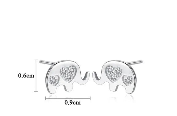 Geometric Korean silver earrings with gemstone settings measuring 0.6cm by 0.9cm