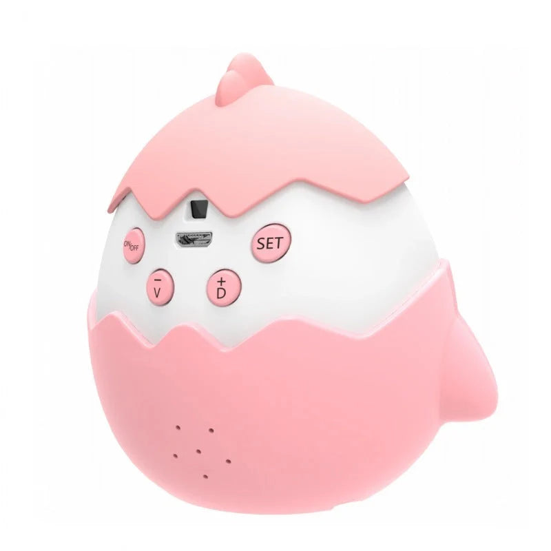 Smart alarm clock with infrared sensing and anti-myopia features in blue and pink