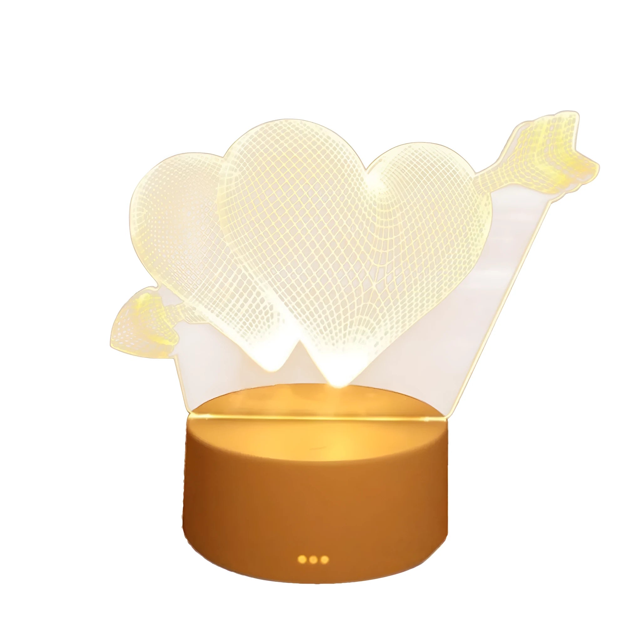Creative 3D small night light table lamp with acrylic lampshade and USB cord, shown in Nordic style against a dark background
