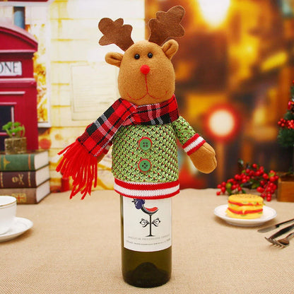 Festive Christmas wine bottle socks in vibrant holiday designs