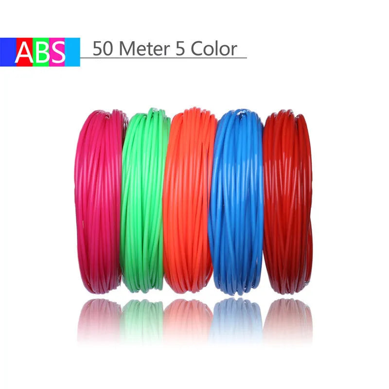3D printing pen filament set with 20 colours of ABS and PLA strip in neutral self-sealing bag