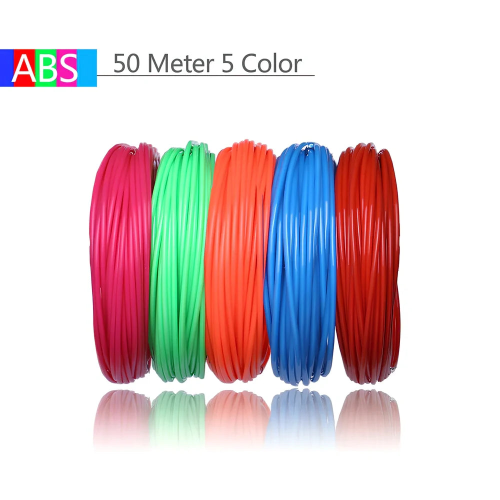 ABS and PLA filament consumables in 20 colours for 3D printing pens, 200m length circular strips