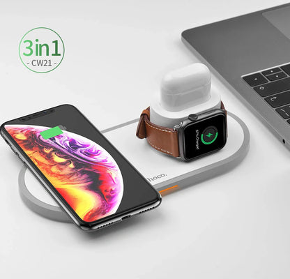 CW20 white wireless mobile phone charger with 10cm diameter and USB connection