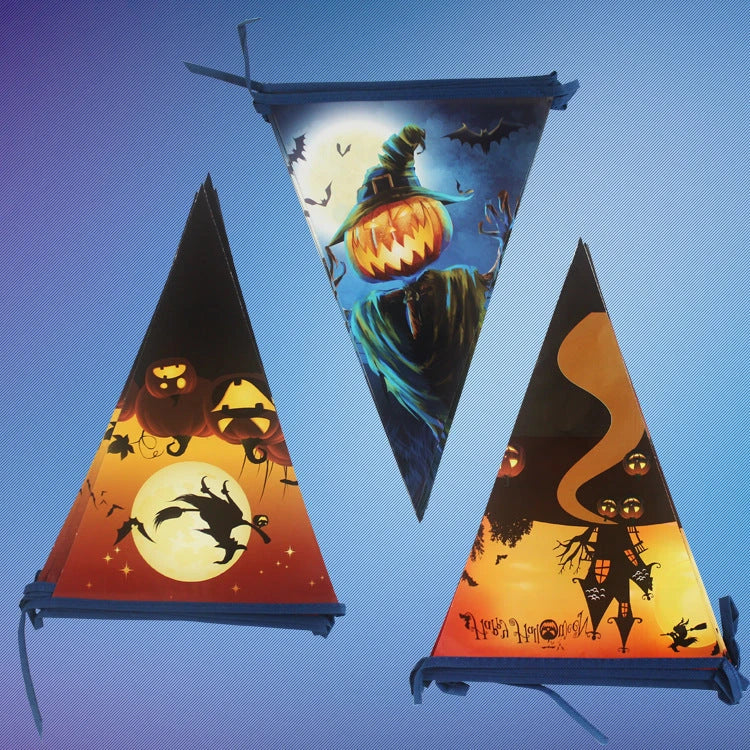 Halloween paper banner with ghost, pumpkin, and witch designs, 2.5 metres long
