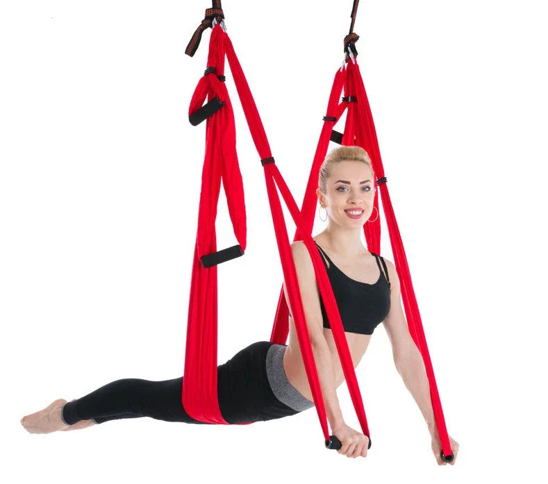 Anti-Gravity Yoga Hammock made of durable nylon fabric, available in a range of vibrant Kiwi-friendly colours