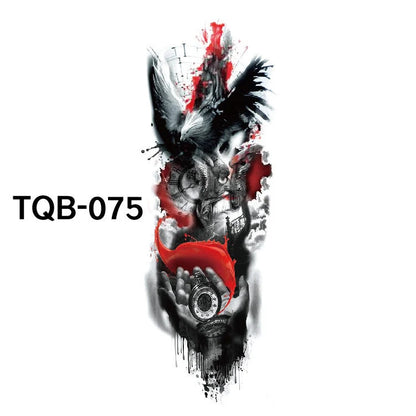 Waterproof full arm tattoo sticker with vibrant designs for temporary body art